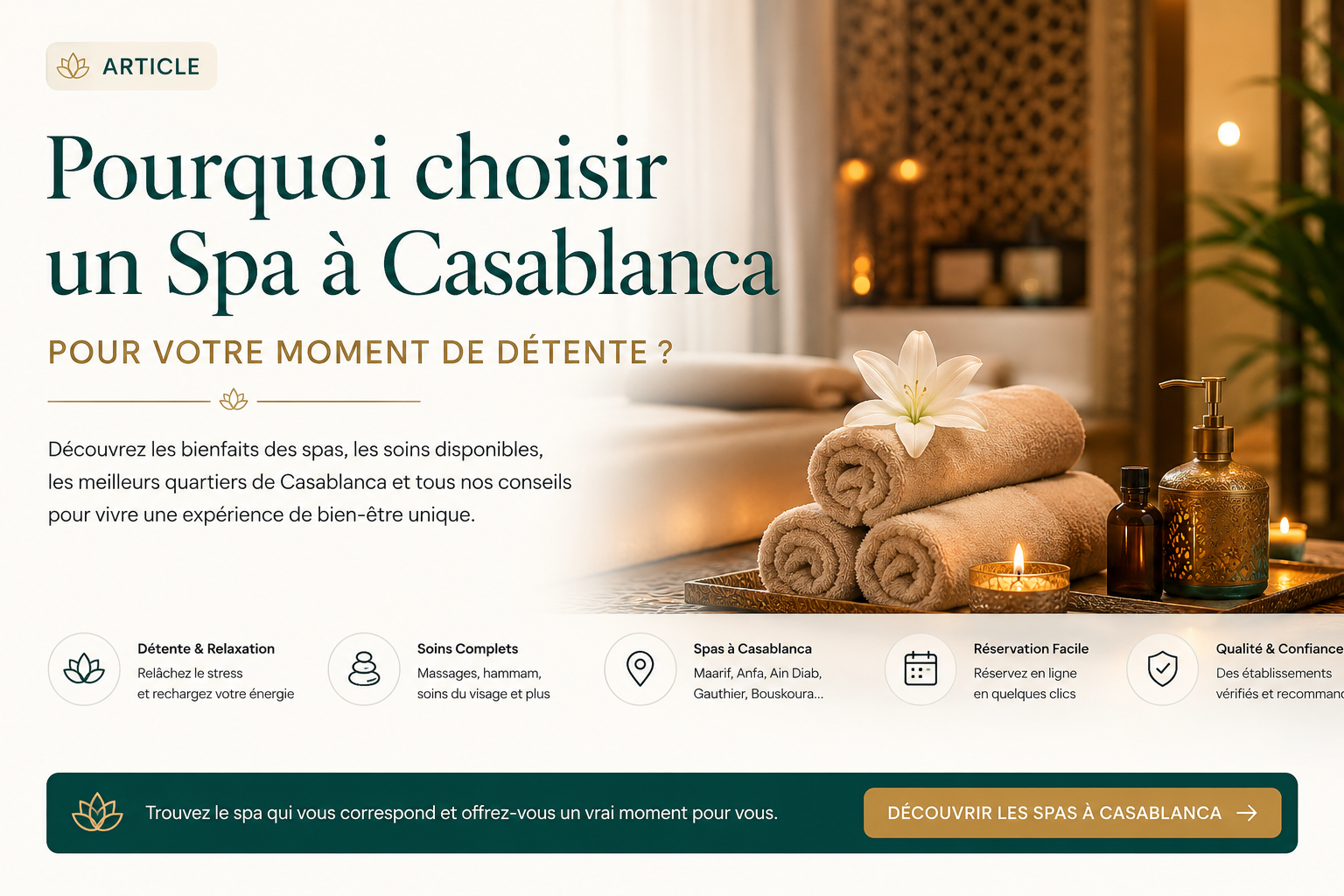 Pourquoi choisir un Spa à Casablanca pour votre moment de détente ?